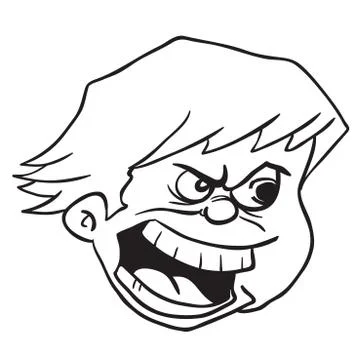 Angry boy black Stock Illustration