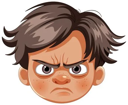 Angry Boy Cartoon Character Stock Illustration