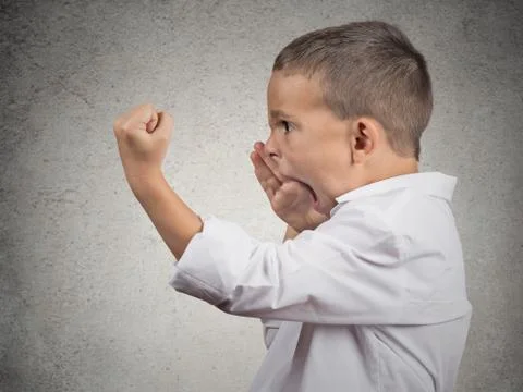 Angry Boy Screaming Stock Photos