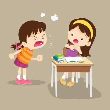 Angry boy shouting at friend Illustrazione stock