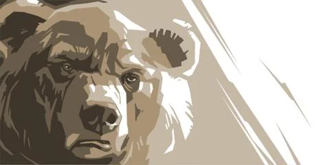 Angry brown bear Stock Illustration