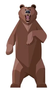 Angry Brown Bear Stock Illustration