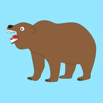 Angry brown bear. Stock Illustration