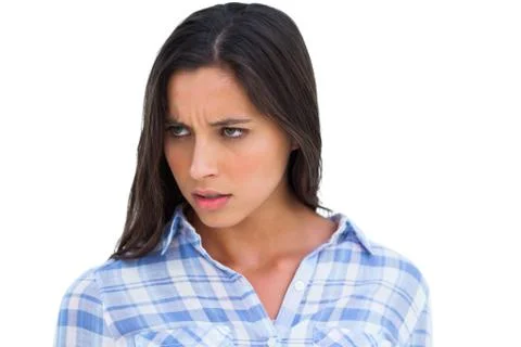 Angry brunette looking at camera Stock Photos