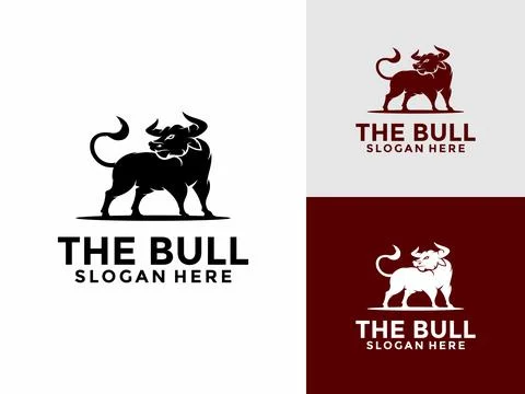 Angry Bull logo design vector template, Stronger buffalo cow ox bull logo d.. Stock Illustration