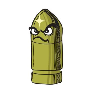 Angry bullet Stock Illustration