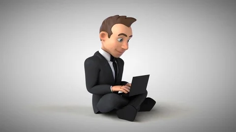 Angry businessman coding - 3D Animation Stock Footage 83427348