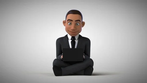 Angry businessman coding - 3D Animation Stock Footage 83456370