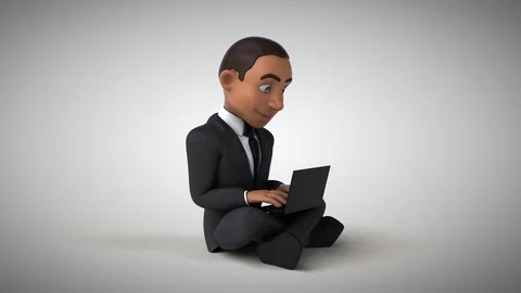 Angry businessman coding - 3D Animation Stock Footage 83456520