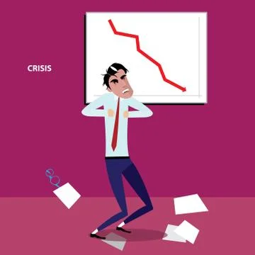 Angry businessman with negative graph Stock Illustration