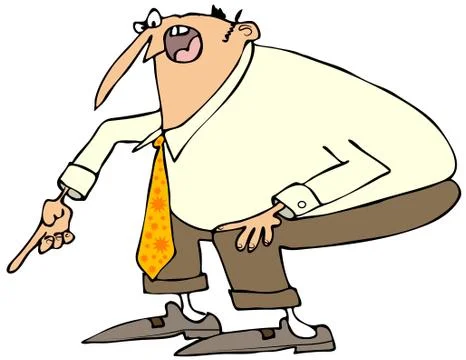 Angry businessman pointing down Stock Illustration