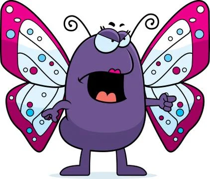 Angry butterfly Stock Illustration