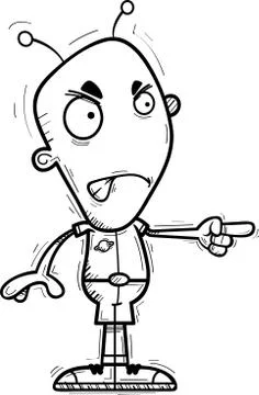 Angry Cartoon Alien Man Stock Illustration