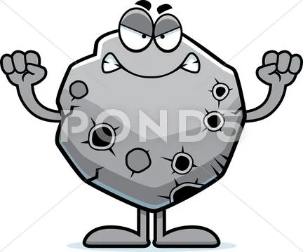 Angry cartoon asteroid Stock Illustration