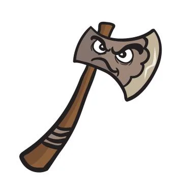 Angry cartoon axe Illustrazione stock