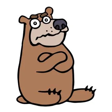 Angry cartoon bear. Vector illustration. Stock Illustration