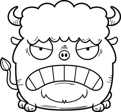Angry Cartoon Bison Stock Illustration
