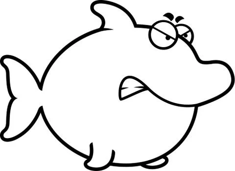 Angry Cartoon Dolphin Stock Illustration