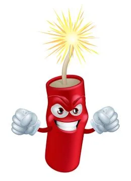 Angry cartoon firecracker Stock Illustration