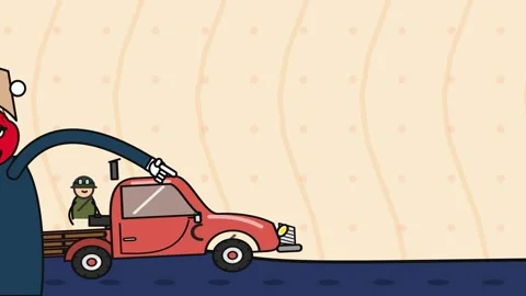 Angry Cartoon General Commanding Red Truck To Drive Forward Animation Stock Footage 341398241