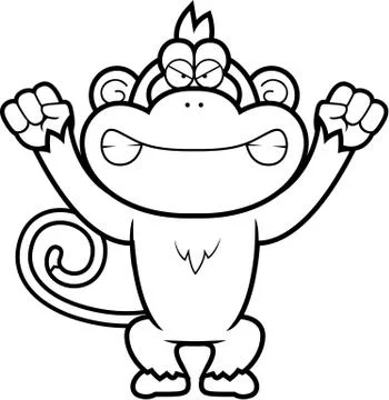 Angry Cartoon Monkey Stock Illustration