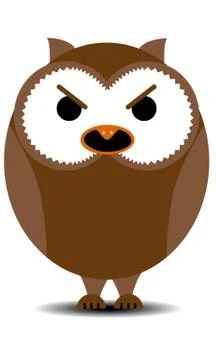 Angry cartoon owl. EPS 10. Stock Illustration