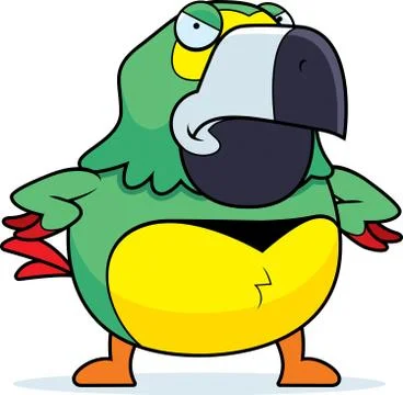 Angry cartoon parrot Stock Illustration