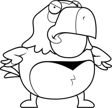 Angry Cartoon Parrot Stock Illustration
