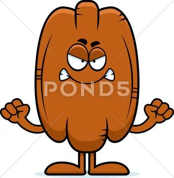 Angry cartoon pecan Stock Illustration