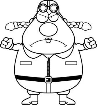 Angry Cartoon Pilot Stock Illustration