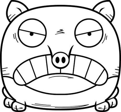 Angry Cartoon Tapir Stock Illustration