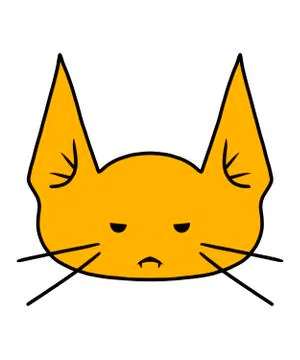 Angry Cat 2d Illustration with flat color Stock Illustration