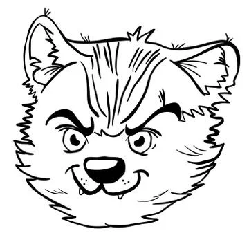 Angry cat black Stock Illustration