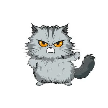 Angry cat cartoon character vector illustration Stock Illustration