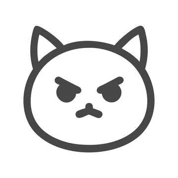 Angry Cat Silhouette Vector Icon Bold Mascot Logo for Sports Teams, Branding Illustrazione stock