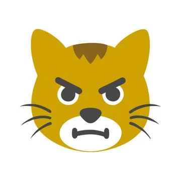 Angry Cat Silhouette Vector Icon Bold Mascot Logo for Sports Teams, Branding Illustrazione stock
