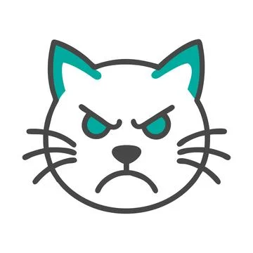 Angry Cat Silhouette Vector Icon Bold Mascot Logo for Sports Teams, Branding 스톡 일러스트