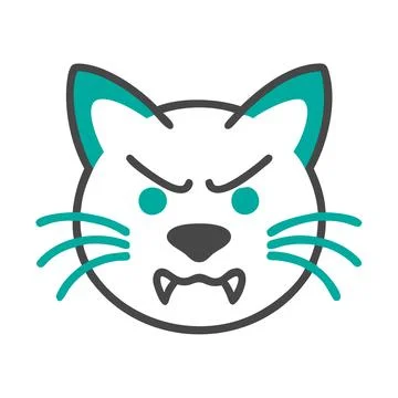 Angry Cat Silhouette Vector Icon Bold Mascot Logo for Sports Teams, Branding 스톡 일러스트