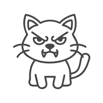 Angry Cat Silhouette Vector Icon Bold Mascot Logo for Sports Teams, Branding Illustrazione stock