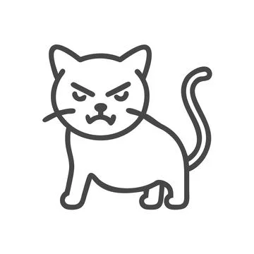 Angry Cat Silhouette Vector Icon Bold Mascot Logo for Sports Teams, Branding Illustrazione stock