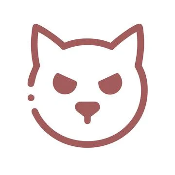 Angry Cat Silhouette Vector Icon Bold Mascot Logo for Sports Teams, Branding Illustrazione stock
