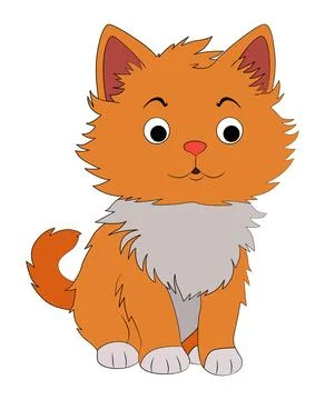 Angry cat on white background Illustrazione stock