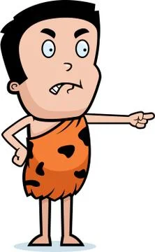 Angry Caveman Boy Stock Illustration