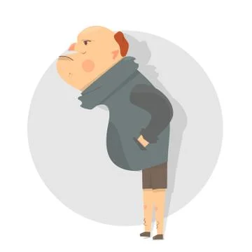 Angry character funny and comic style. Cartoon illustration. Isolated on white Illustrazione stock