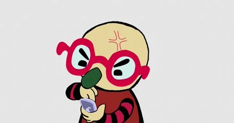 Angry character using a smartphone Stock Footage 165764525