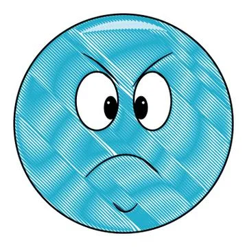 Angry chat emoticon scribble イラスト素材