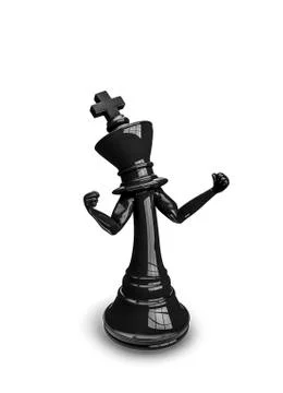 Angry chess king Illustrazione stock