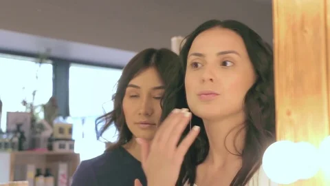 An angry client complaining about bad makeup Stock Footage 76110466