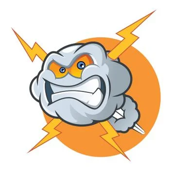 Angry cloud cartoon character Stock Illustration