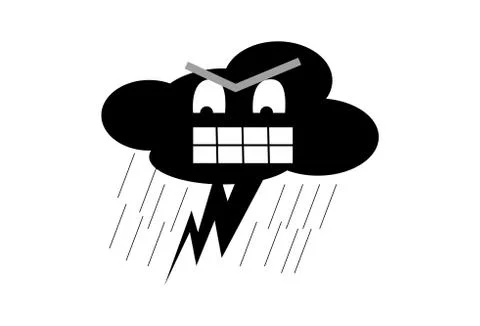 Angry cloud making a storm Stock Illustration